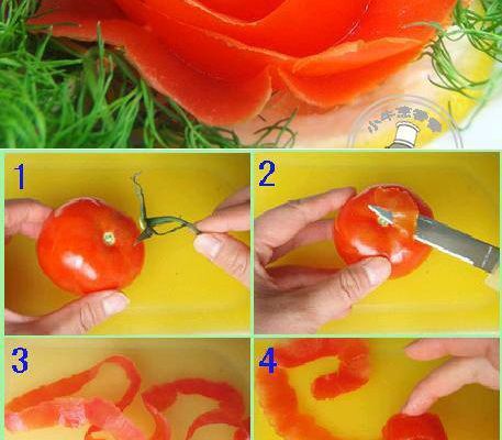 Faire une rose avec une tomate