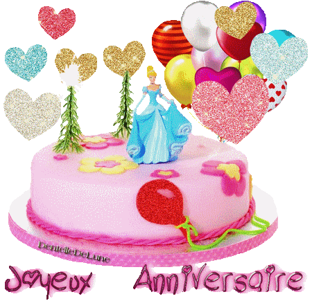 Gif Joyeux Anniversaire Scintillant Gateau Decorations Cendrillon Les Gifs Animes De Dentelledelune