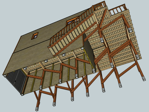 Bungalow touristique 30m² utile + Garage Structure Maison Bois Maroc Mobigroup