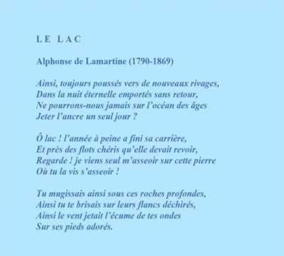 Poème Le Lac