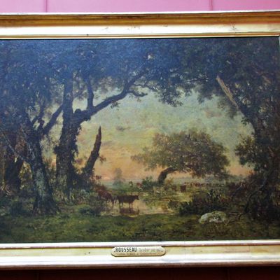 Théodore Rousseau, Sortie de forêt à Fontainebleau, soleil couchant