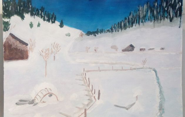 Cours de peinture acrylique du jeudi : peintures d'hiver!