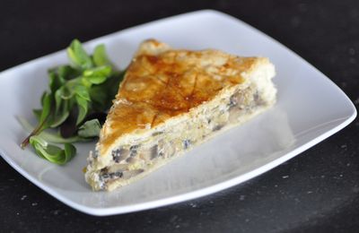 Tourte poireaux champignons comté