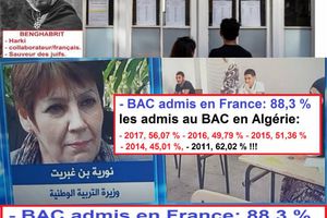 Algérie, BAC, admis 88,3 % ...en France! ما ذا عن نسبة النجاح في الجزائر ؟