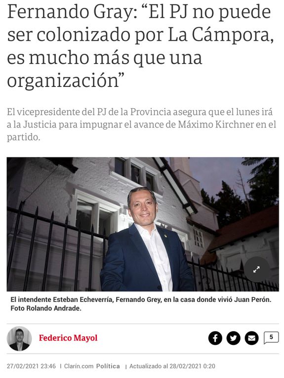 (Imágenes  del diario Clarín y captura de Twitter)