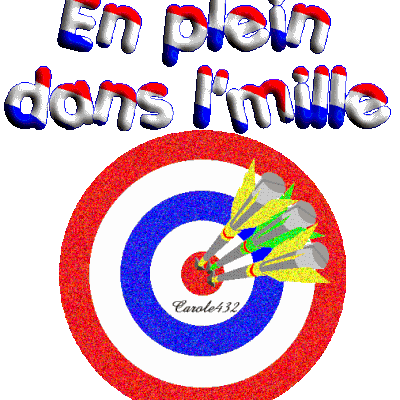 En plein dans l'mille - Cible - Fléchettes - Gif scintillant - Gratuit