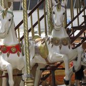 Carousel With Wooden Horses 4 Free Stock Photo - Public Domain Pictures