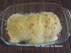 Gratin de poireaux au jambon à la béchamel