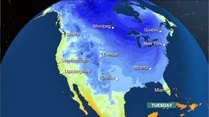 Le vortex polaire qui recouvre les USA est la conséquence du déplacement du pôle Nord magnétique