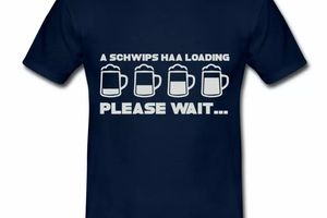 T shirt bleu m homme Humour Alsace Beer Please Wait