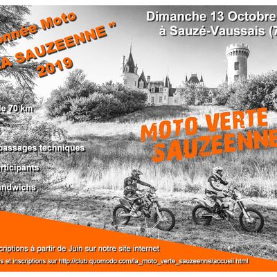 Rando moto La Sauzéenne 2019 le 13 octobre à Sauzais Vaussais (79)