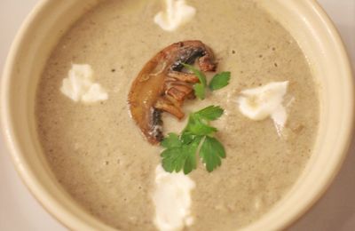 Soupe champignons et poulet 