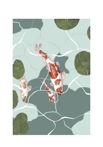 illustration, dessin, arts, carpe, estampe