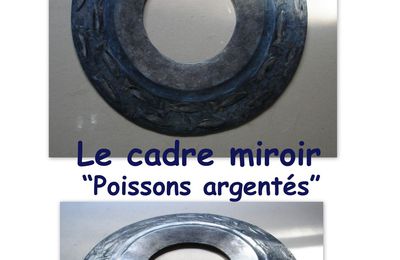 Cadre miroir aux poissons argentés