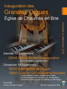 Inauguration de l'orgue de Chaumes-en-Brie