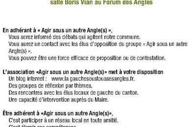 INVITATION DE L'ASSOCIATION "AGIR SOUS UN AUTRE ANGLE(S)