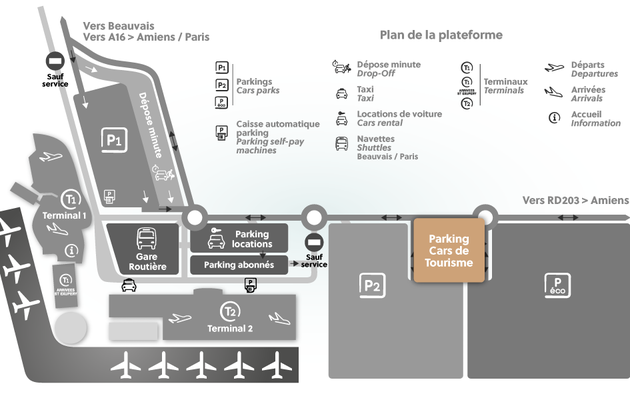 Parking aeroport beauvais