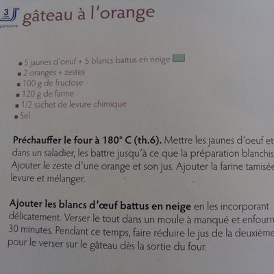 gateau a l'orange revisité WW