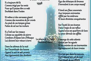 Le PHARE poème Didier Venturini, 1998 - Le phare de la Vieille est un phare maritime du Finistère(France)