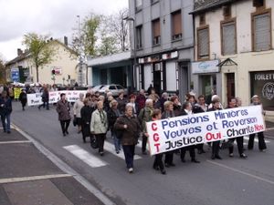 Manifestation des veuves et retraités des mines en 2010 à Hayange