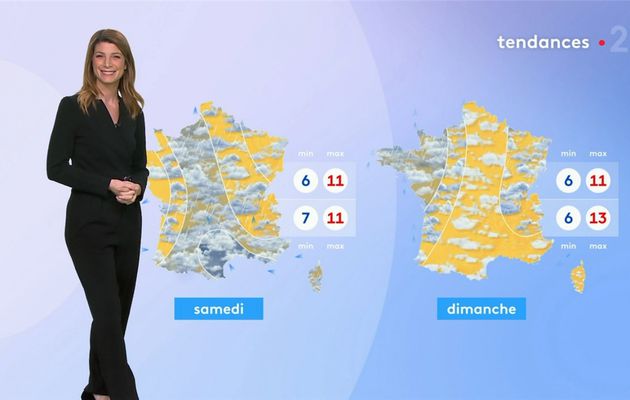 Chloé Nabédian Météo France 2 le 18.11.2019