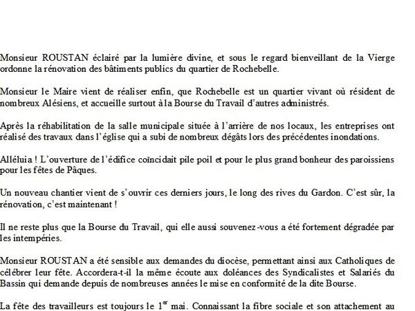 La BOURSE DU TRAVAIL NE MANQUE PAS D'EAU MAIS D'EAU dace