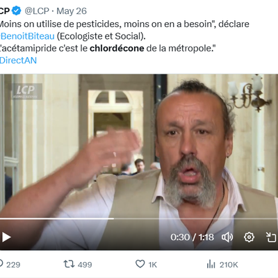 Acétamipride = « chlordécone de la métropole » : formule plaisante mais stupide