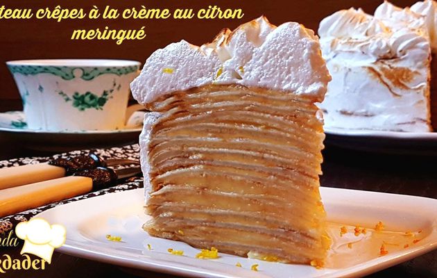 Gâteau de crêpes à la crème au citron meringué 