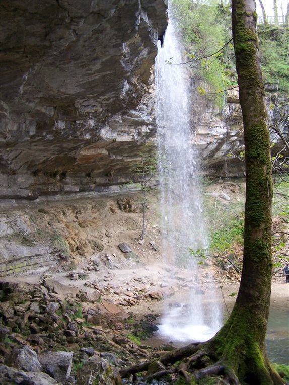 2 des fabuleuses cascades du herisson, situées dans le Jura (l'éventail et le grand saut)