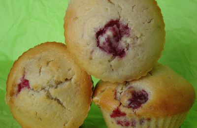 muffins chocolat blanc - framboises