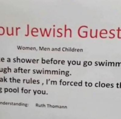 L'actu : Un hôtel  #SUISSE demande à ses clients juifs de prendre une douche avant d'aller à la piscine !