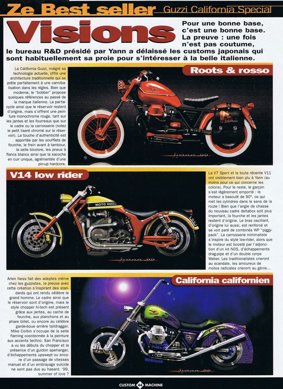 Les parutions dans le magazine Custom Machine.