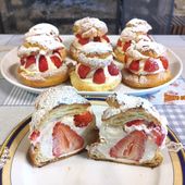 Choux aux fraises avec de la chantilly au mascarpone - Recette en vidéo - www.sucreetepices.com