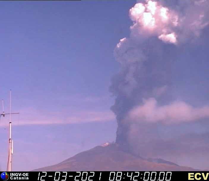 Etna Sec - 12.03.2021 / 08h42 - webcam INGV ECV