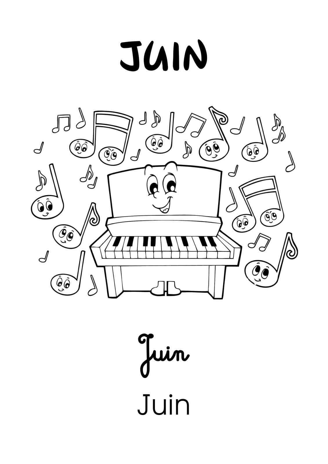 Coloriage Mois De L année Maternelle Moustache Les Mois de l'Année 2 : Juin [Affichage][Coloriage][Maternelle][CP] - Le  Bazar du Lion