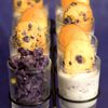 Glace et madeleines aux violettes