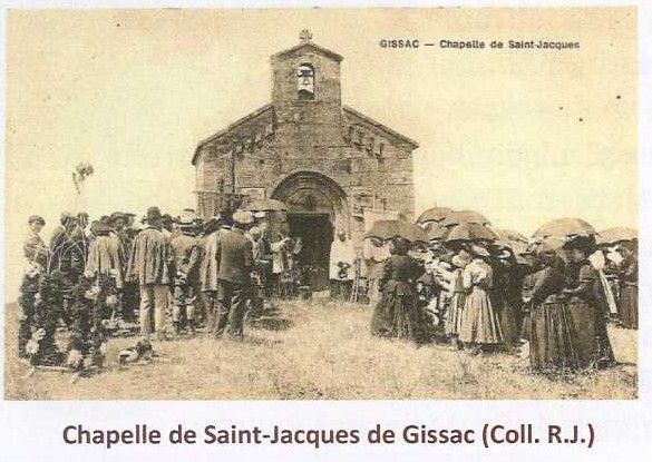 Gissac, commune de Camarés, 12360, chapelle Saint-Jacques