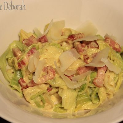 Poireaux façon carbonara 