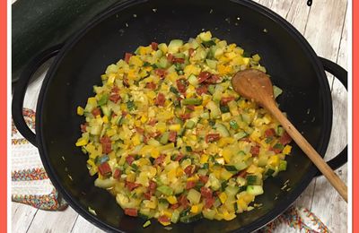 Dés de courgettes au chorizo