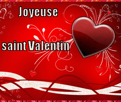 Joyeuse St-Valentin - Coeurs - Amour - Gif scintillant - Gratuit