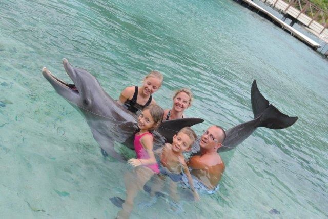 photos de dauphins en captivité à l'intercontental de Mooréa: idéal pour les enfants...