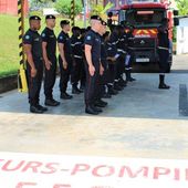 Les sapeurs-pompiers français et gabonais s'entrainent au camp de Gaulle
