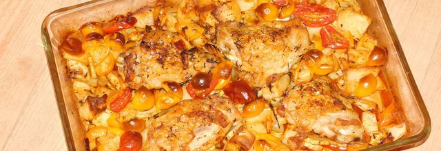 Poulet aux légumes épicés.