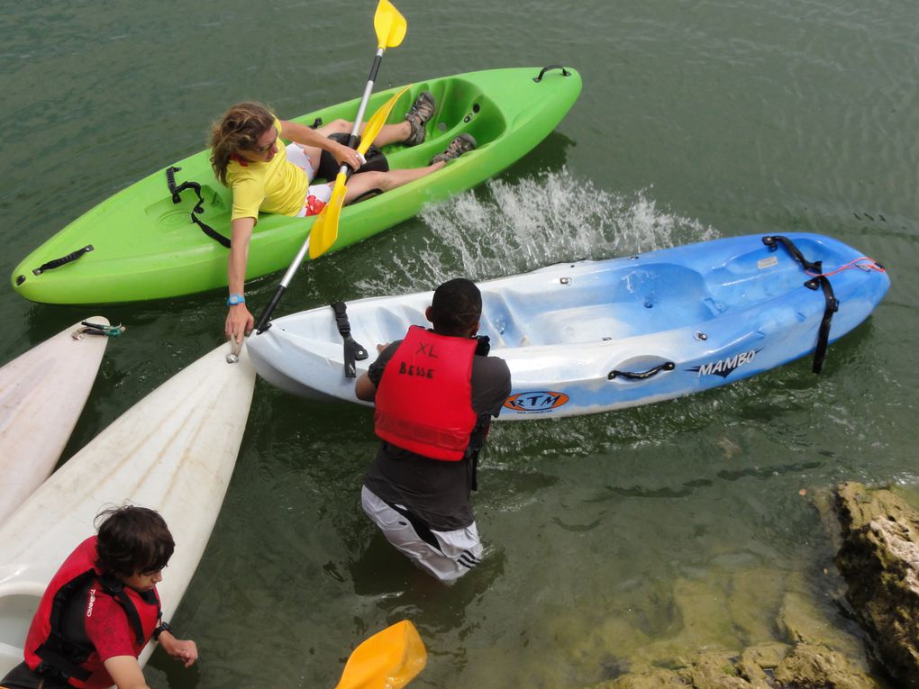 Sortie kayak au lac de Besse pour préparer le raid.