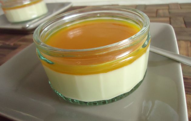 Panna cotta allégée & coulis de mangue