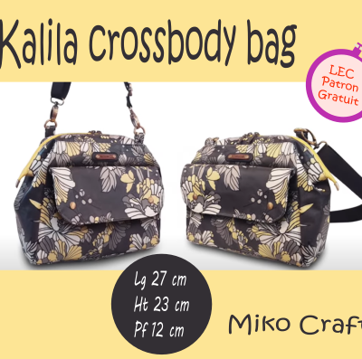 Kalila crossbody bag de Miko Craft - Patron de couture gratuit
