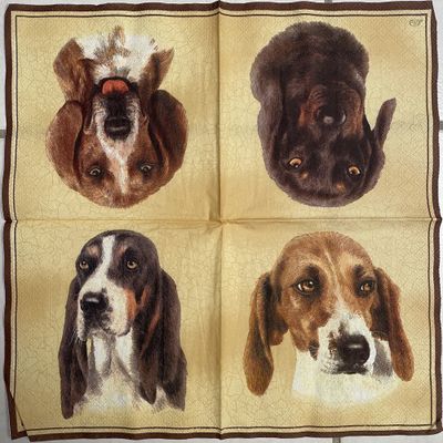 Serviette en papier "Les quatre chiens"