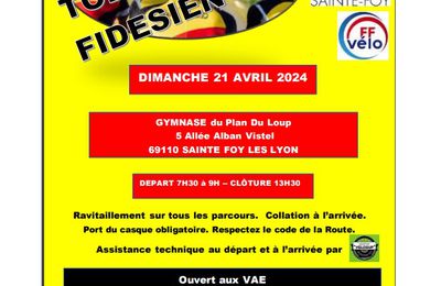 Rallye :Toboggan Fidésien  Dimanche 21 Avril 2024