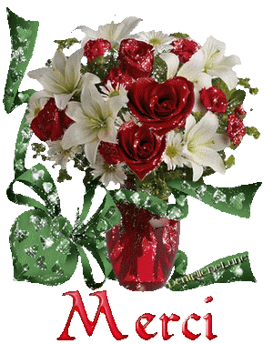 Gif Scintillant Merci Avec Bouquet De Roses En Forme De Cœur Les Gifs Animes De Dentelledelune