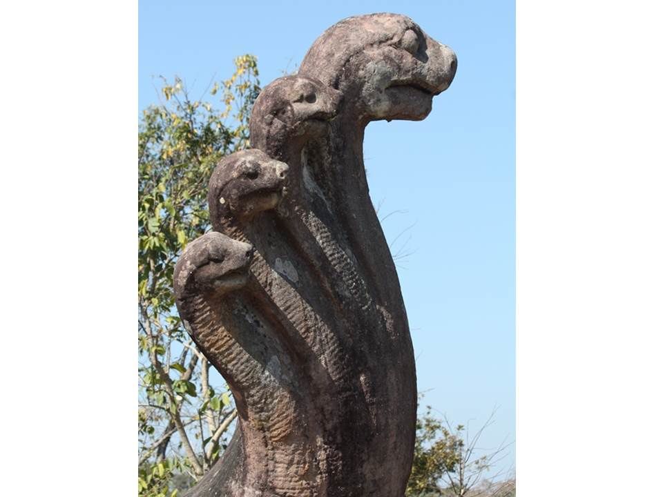 Heureusement, le Naga, serpent à 5,7 ou 9 têtes (grand copain de Vishnou) ne se trouve que sur les pierres